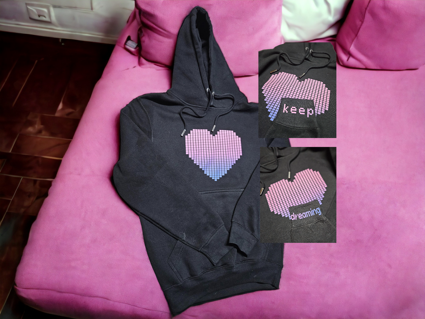 Pixel Heart Pullover Hoodie