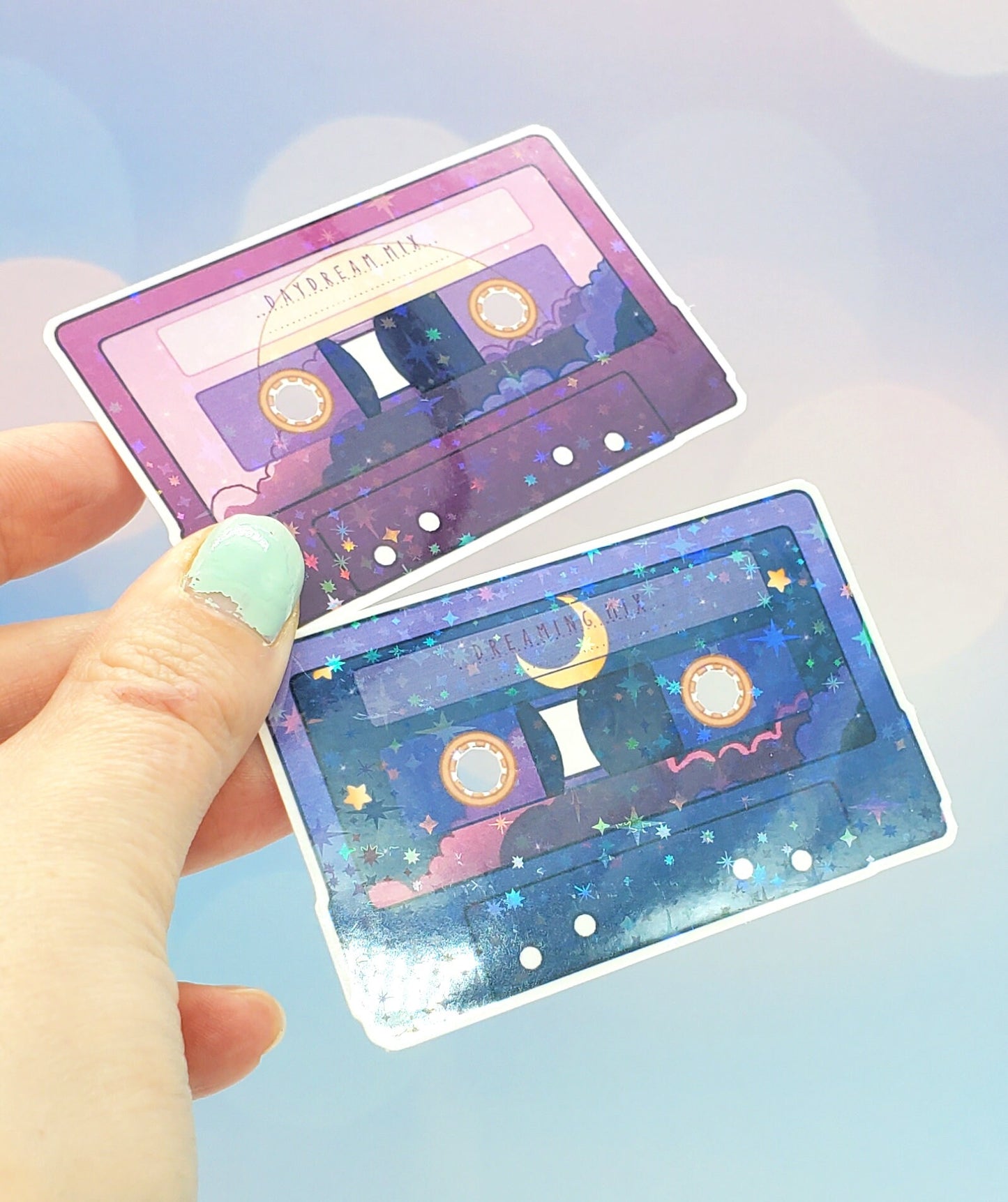 Dreamy Cassette Holo Stickers 2 pack