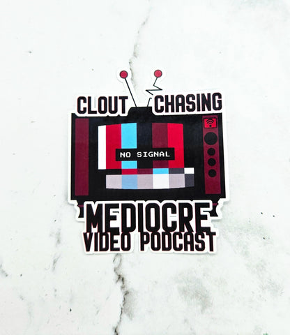 Clout Chasing Video Podcast Sticker - Hazbin Hotel, Vox, TV Demon, Alastor Quote
