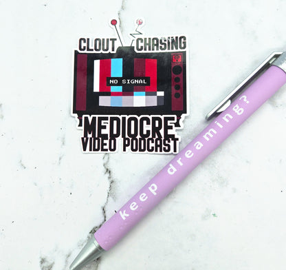 Clout Chasing Video Podcast Sticker - Hazbin Hotel, Vox, TV Demon, Alastor Quote