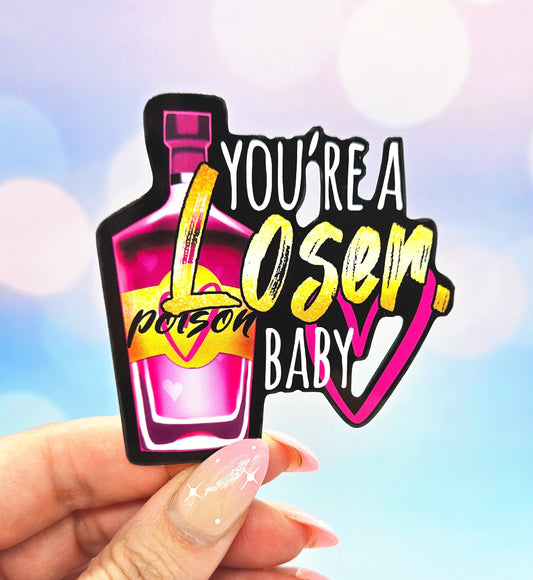 Loser, Baby Sticker - Hazbin, Flask, Bottle, Angel, Spider Demon