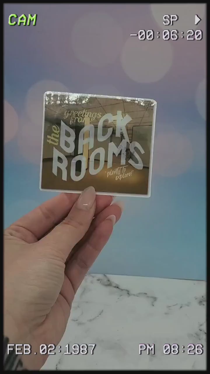 The Backrooms Sticker - Postcard, Liminal Space, Back Rooms, Creepypasta, Retro