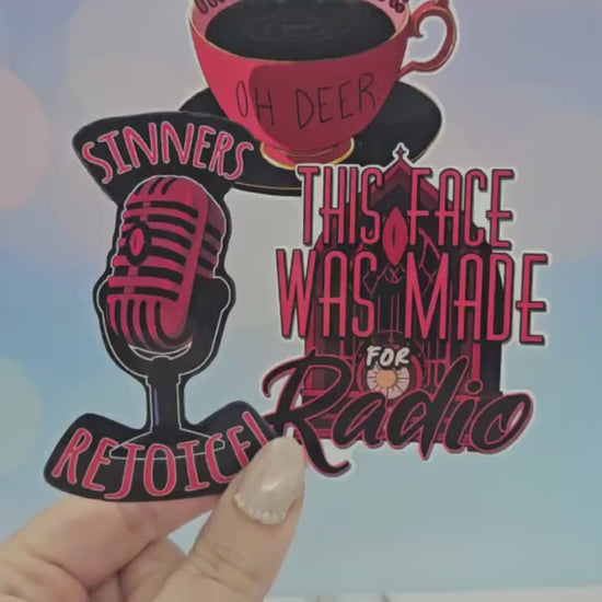 That's The Tea Sticker - Alastor, Creepy Goth Vibes, Demonic Has-Been, Hazbin Hotel, Hell