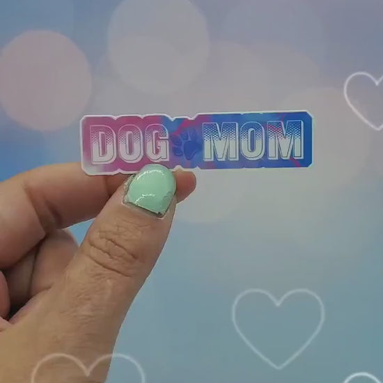 Pastel Dog Mom Vinyl Sticker - Typography Waterbottle Laptop Decor, Sticker for Dog Crate, Gift for Dog Lover, Pet Parent