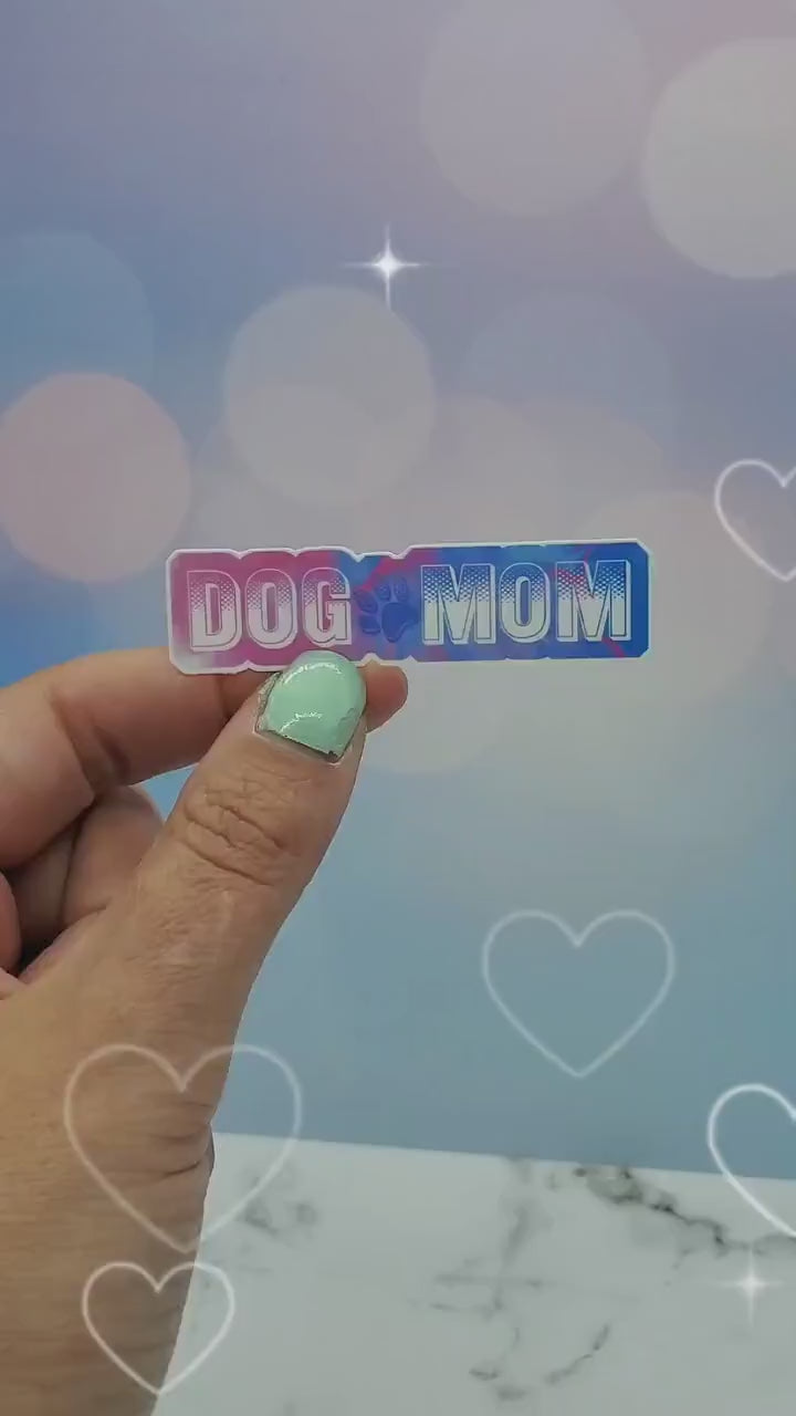 Pastel Dog Mom Vinyl Sticker - Typography Waterbottle Laptop Decor, Sticker for Dog Crate, Gift for Dog Lover, Pet Parent