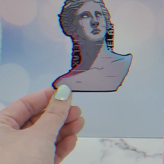Venus De Milo Vaporwave Sticker - Glitch, Synthwave Outrun Aesthetic, Neon Retro, Relax Lofi, Freek Statue Waterbottle Laptop Decor