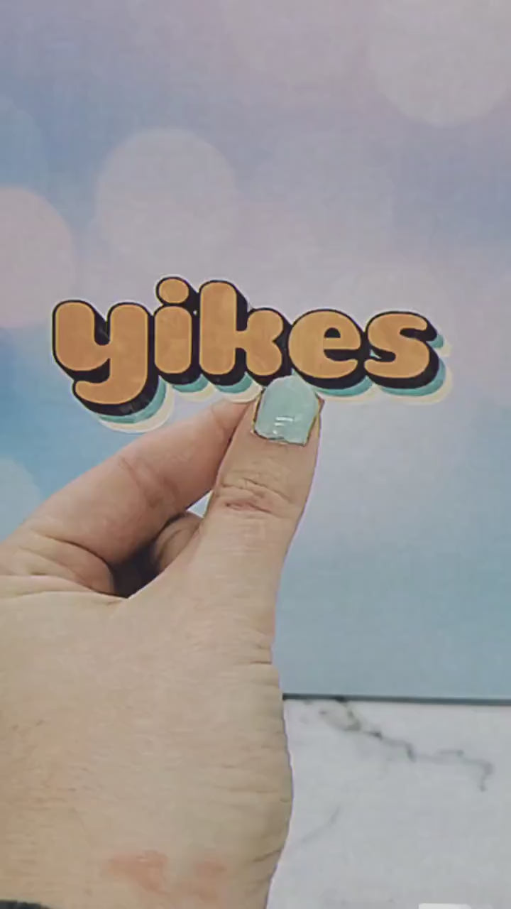Yikes 70s Faded Sticker - Vintage Retro Aesthetic, 1970s Worn, Sarcastic Saying Waterbottle Laptop Decor