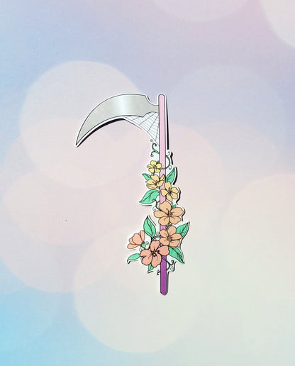 Floral Scythe Pink Sticker