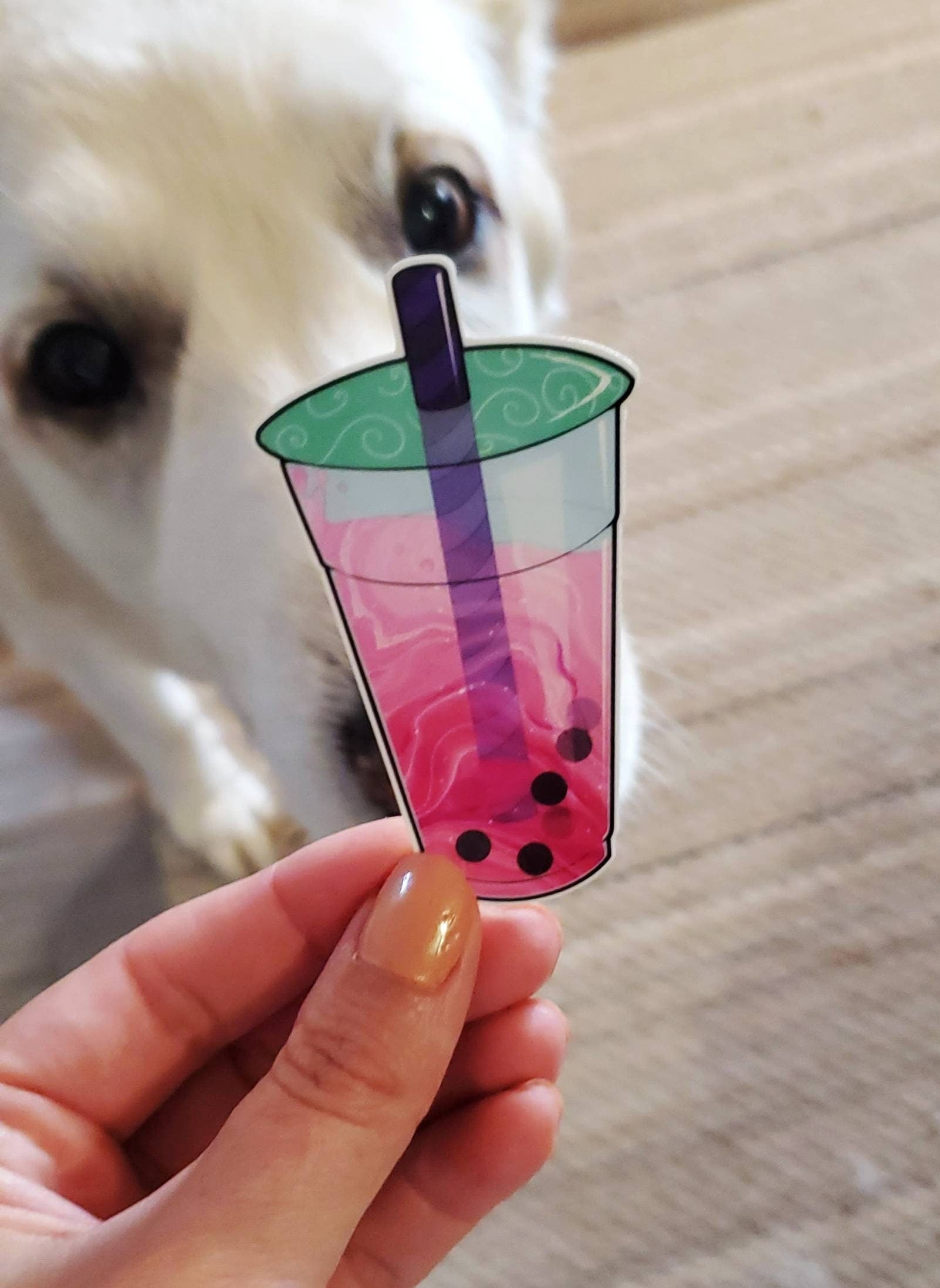 Pink Boba Sticker