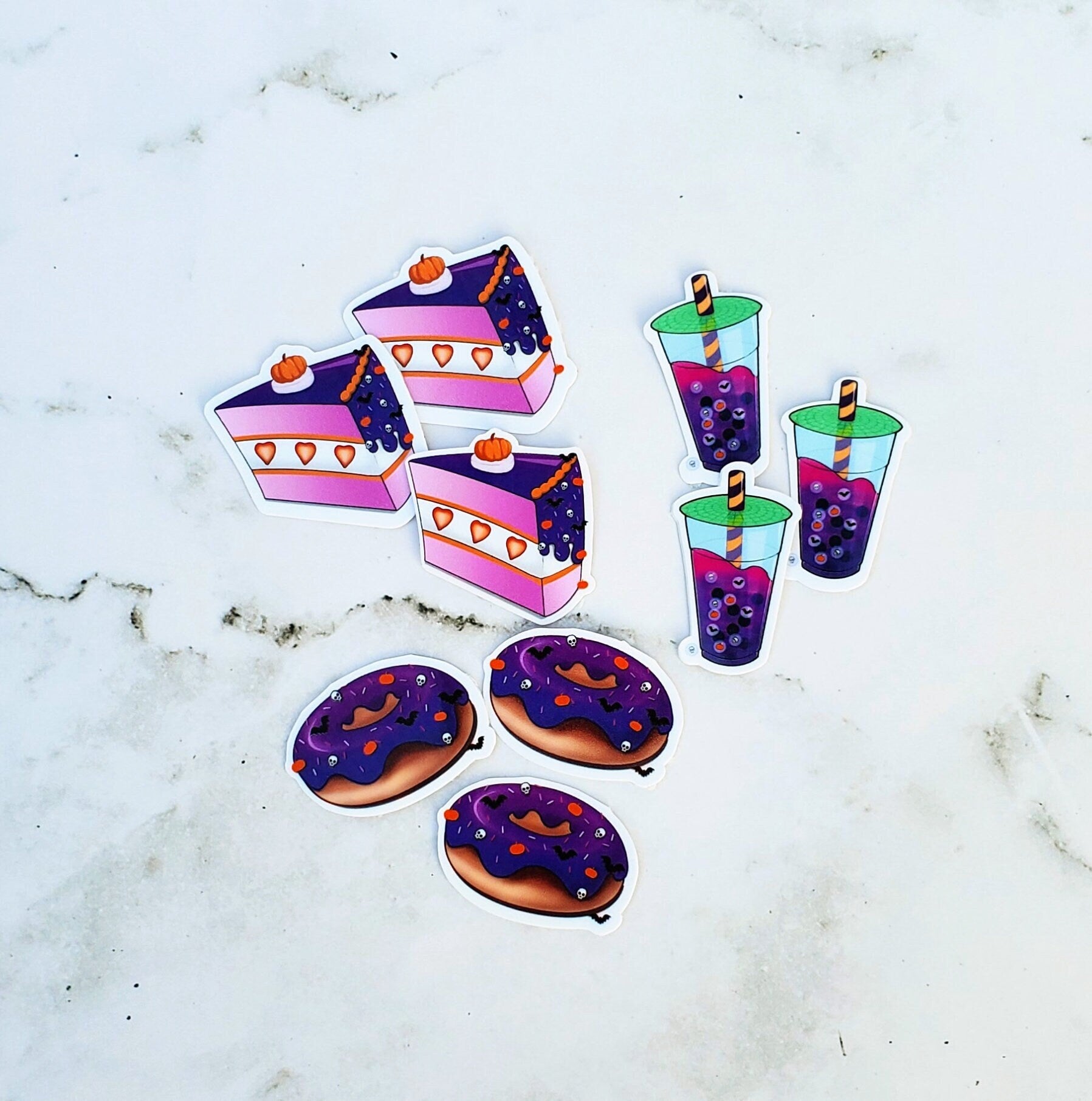 Halloween Dessert Tiny Stickers Kawaii 9 pack