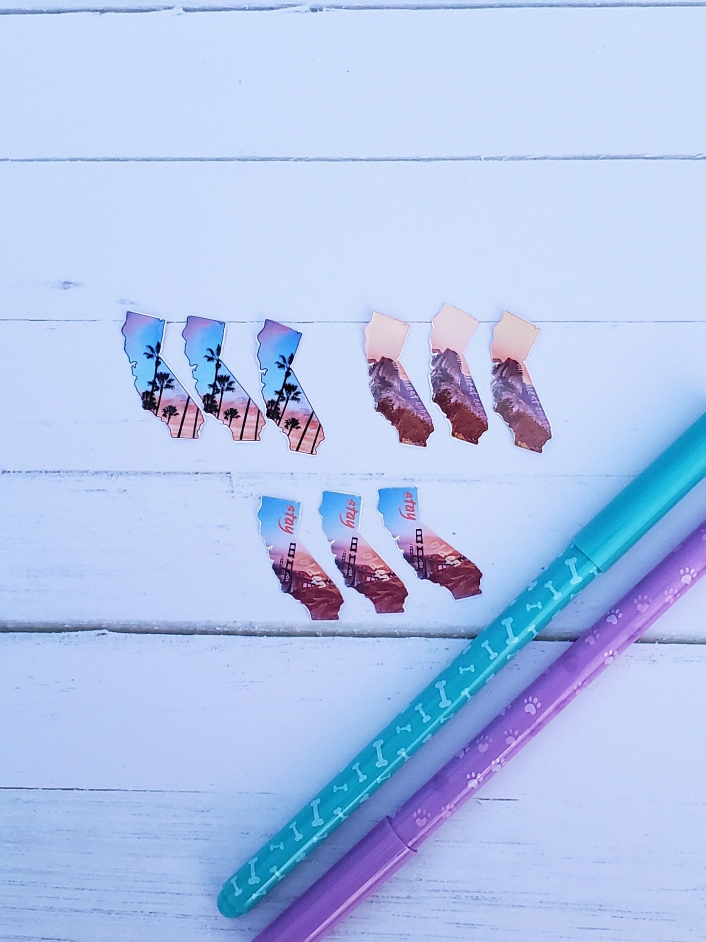 Mini California Stickers 9 pack