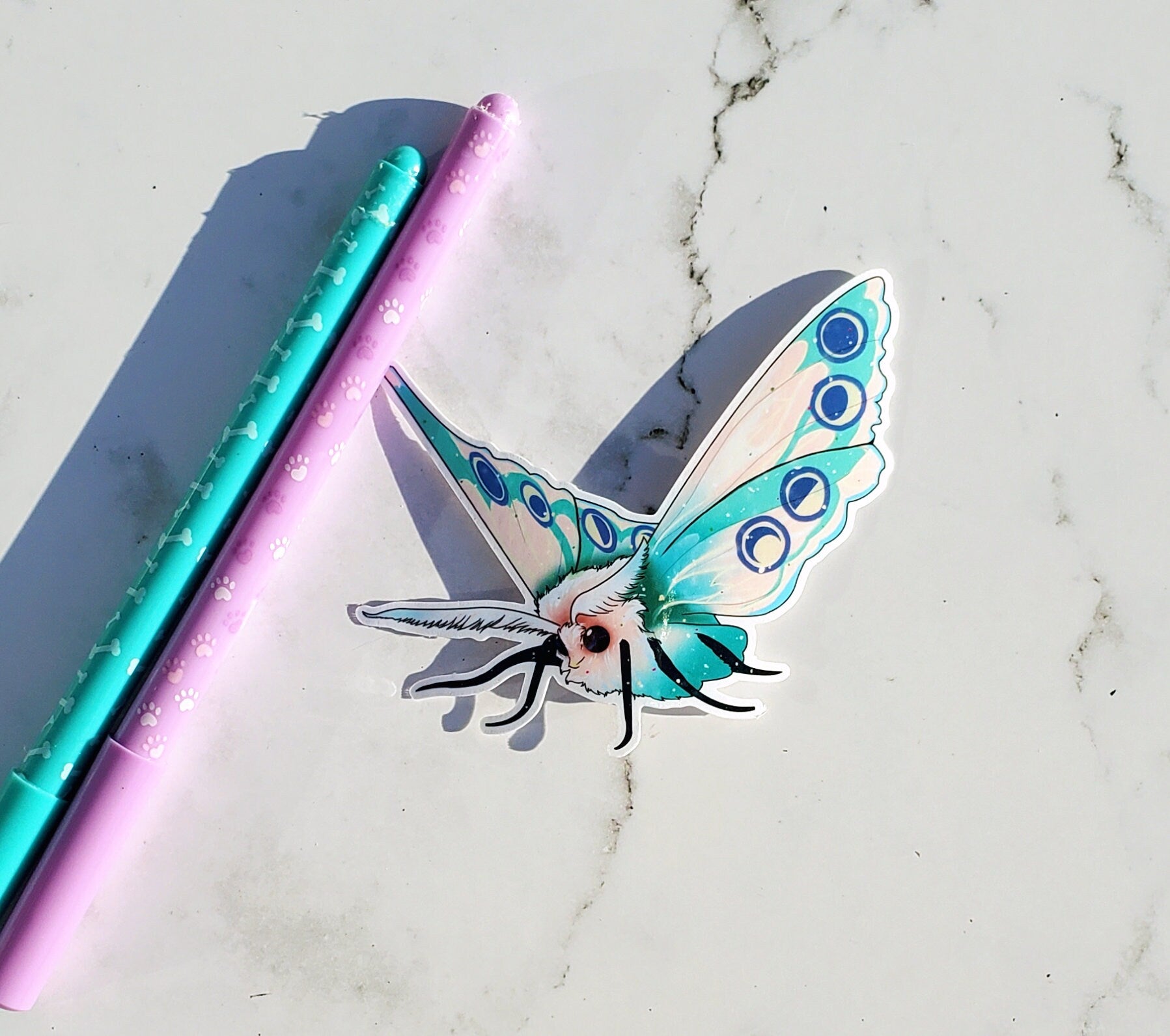Mystic Moth Teal Sticker