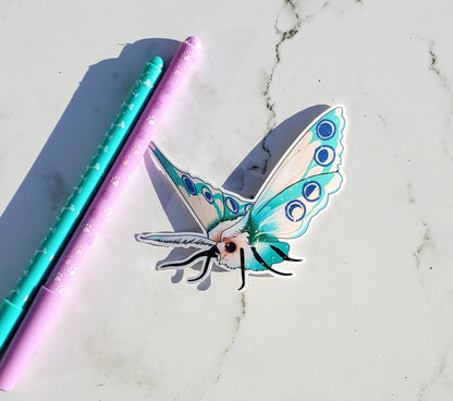 Mystic Moth Teal Sticker