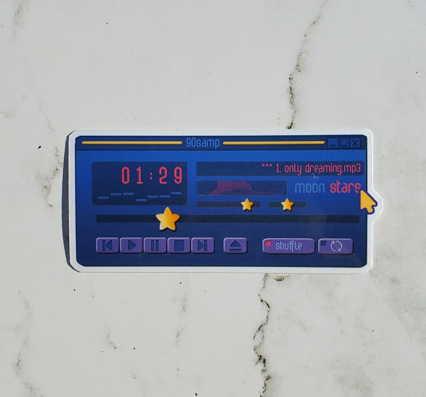 Dreamy Winamp Player Vinyl Sticker