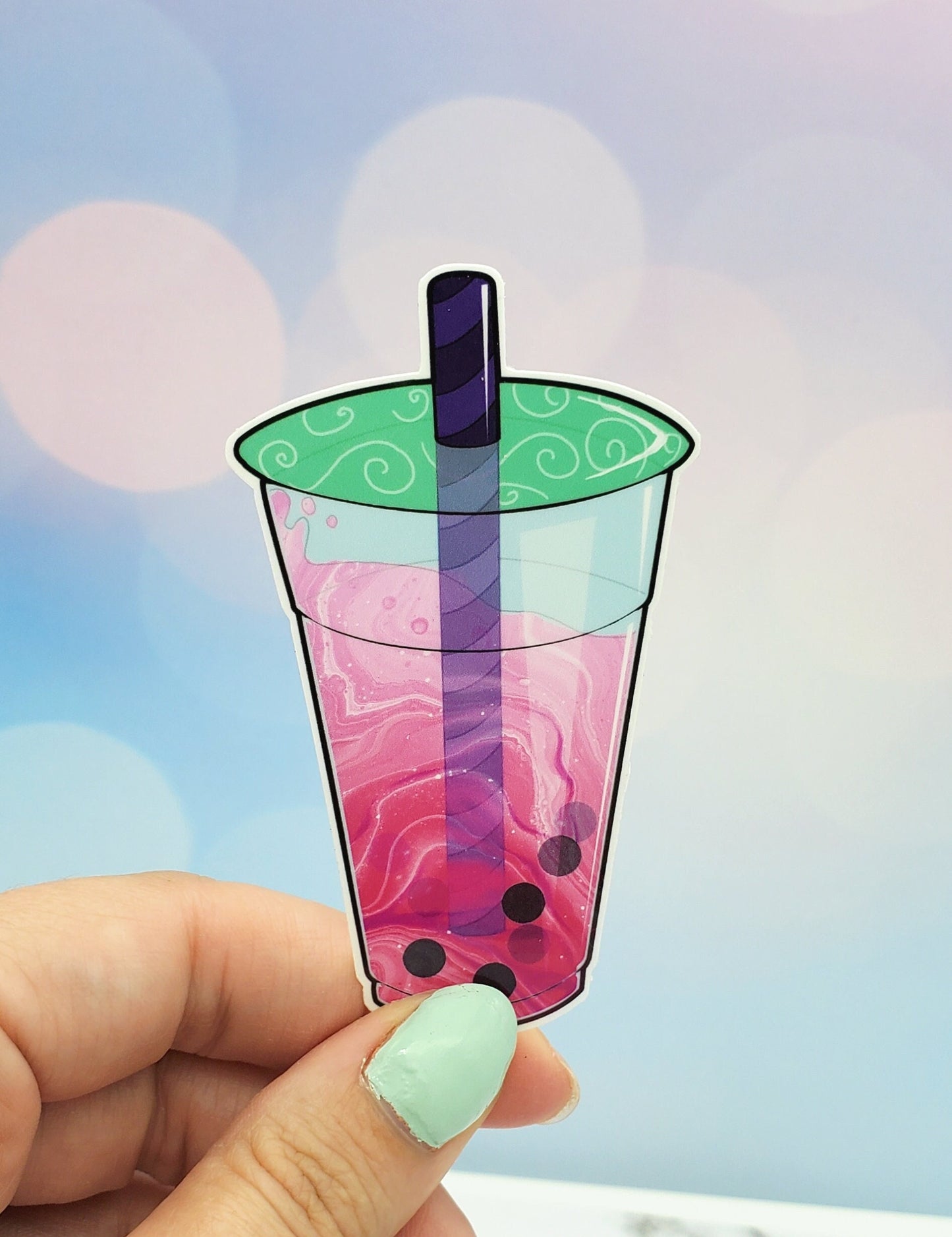 Pink Boba Sticker