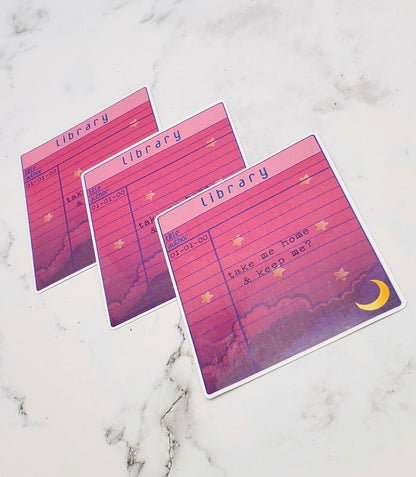 Dreamy Library Card Sticker