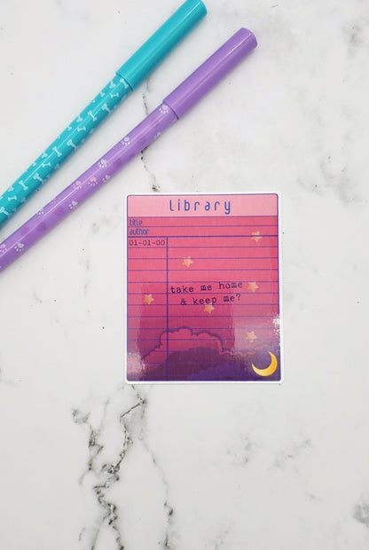 Dreamy Library Card Sticker