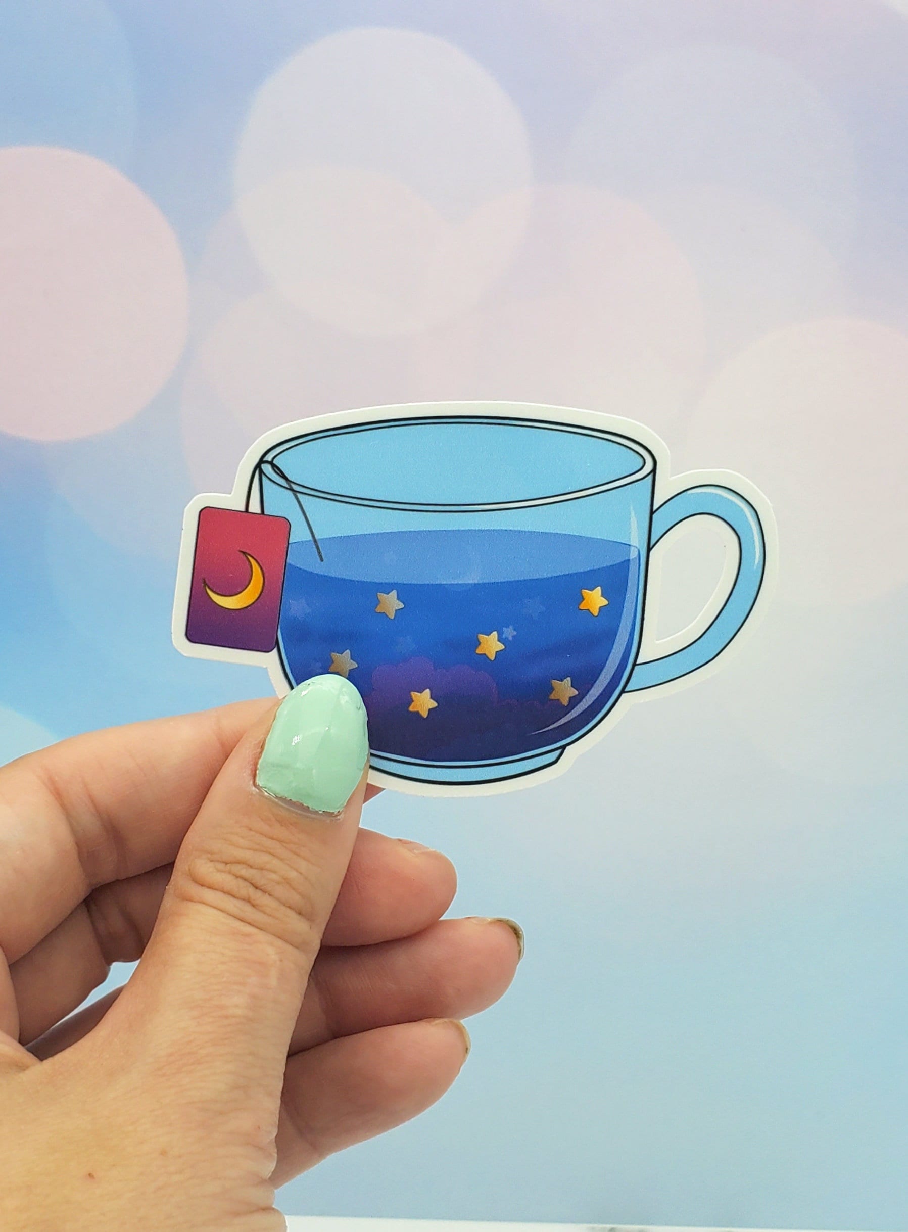 Kawaii Moon & Stars Tea Sticker