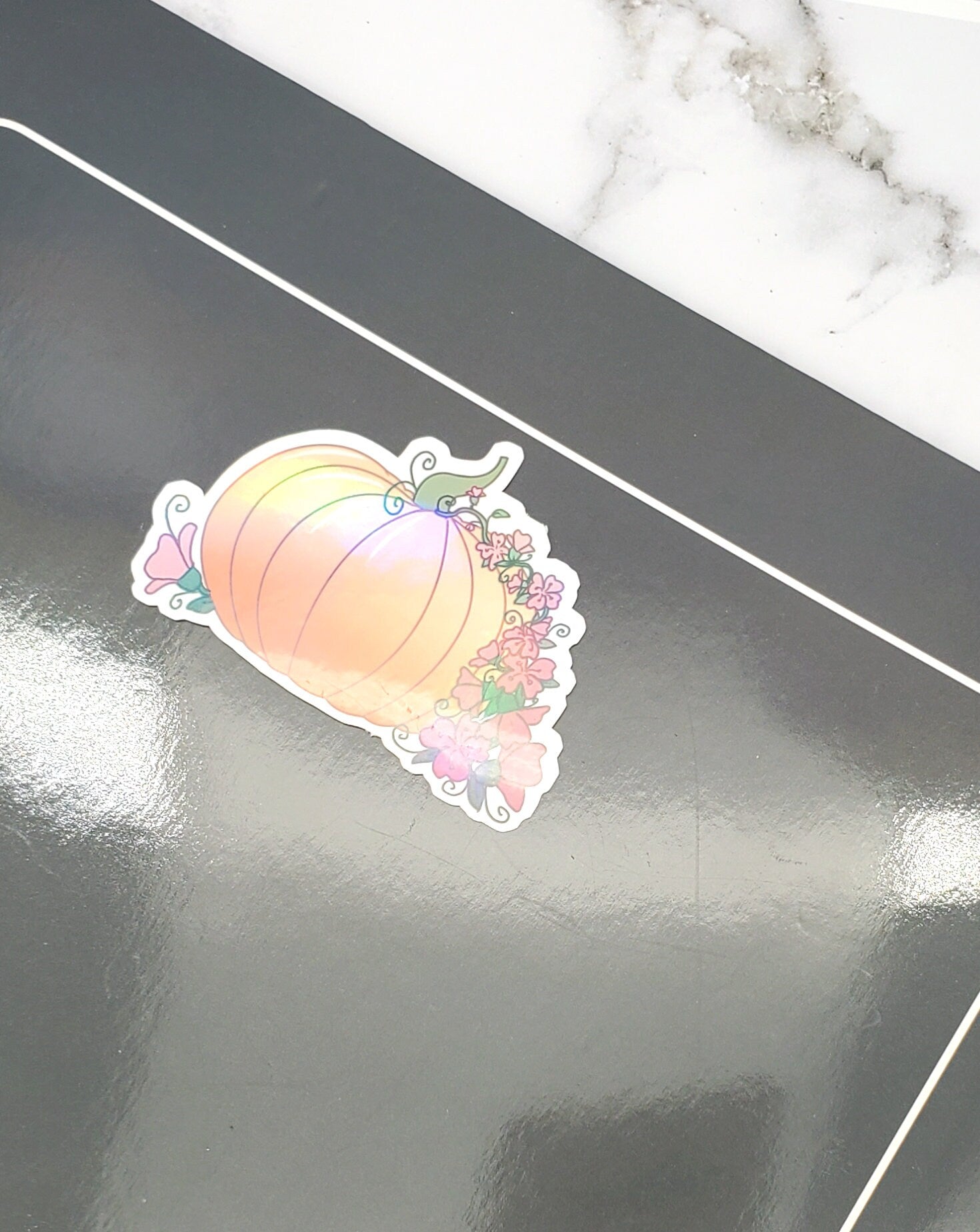 Holo Floral Pumpkin Orange