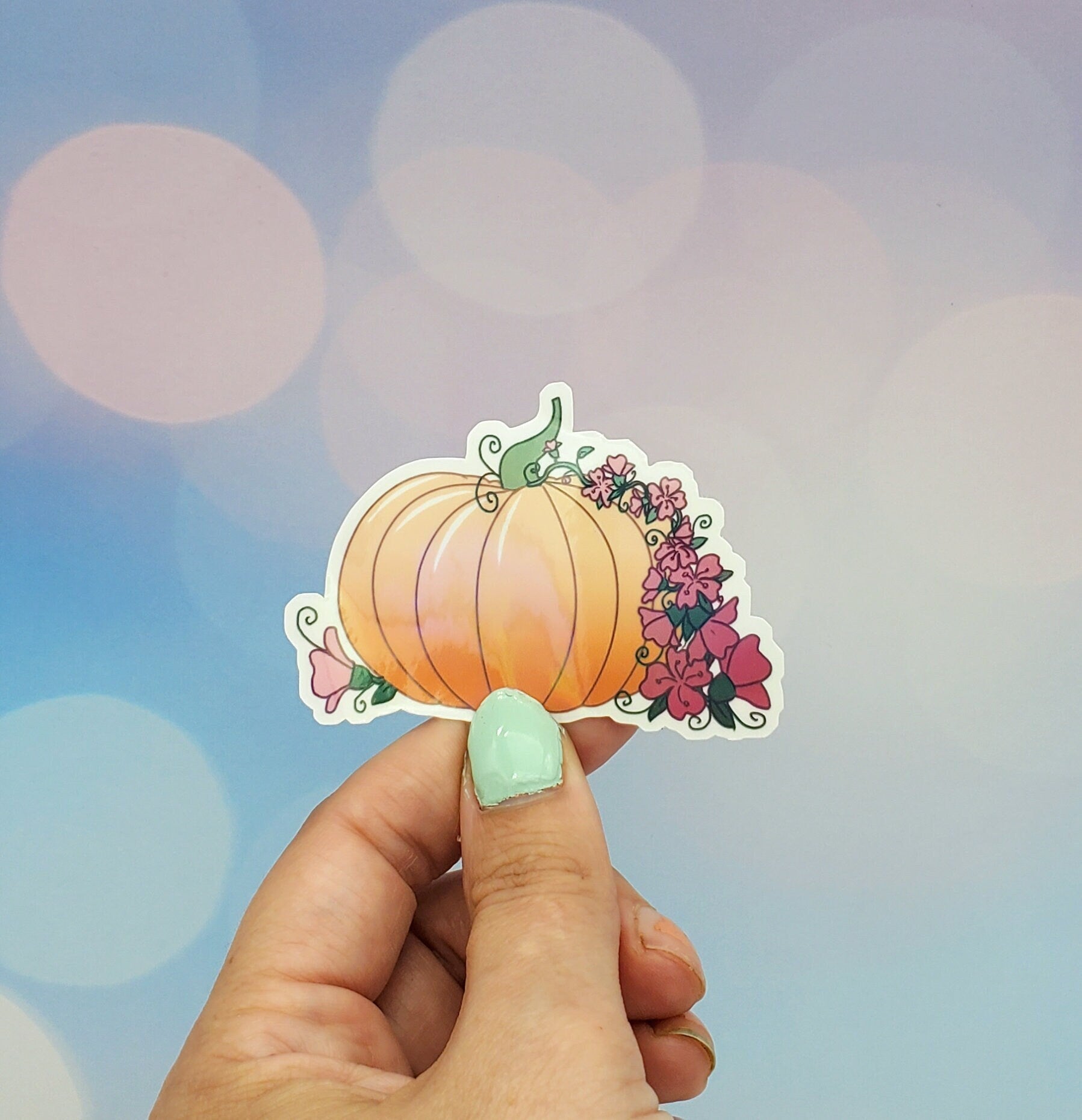 Holo Floral Pumpkin Orange