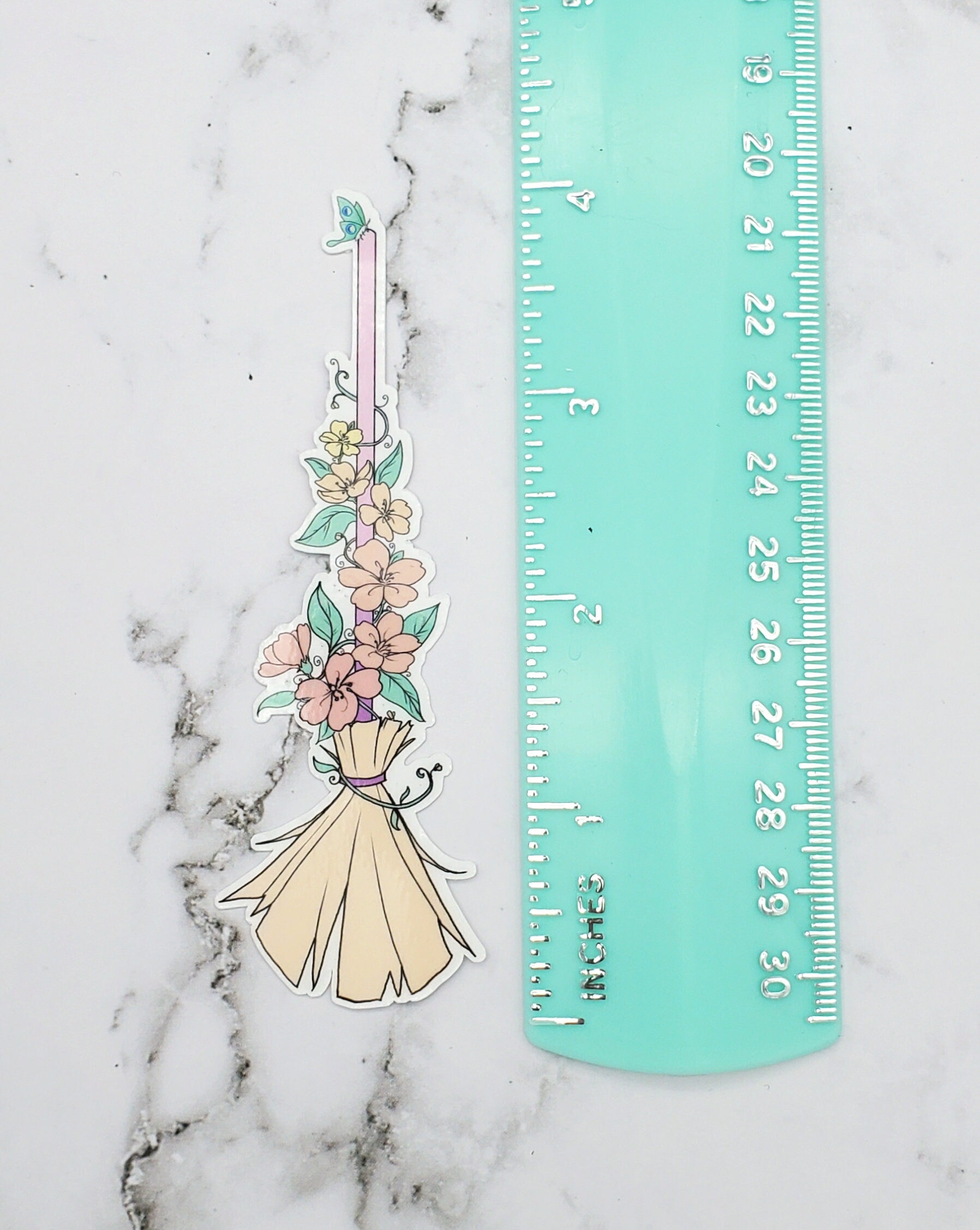 Cottagecore Witch's Broom Sticker