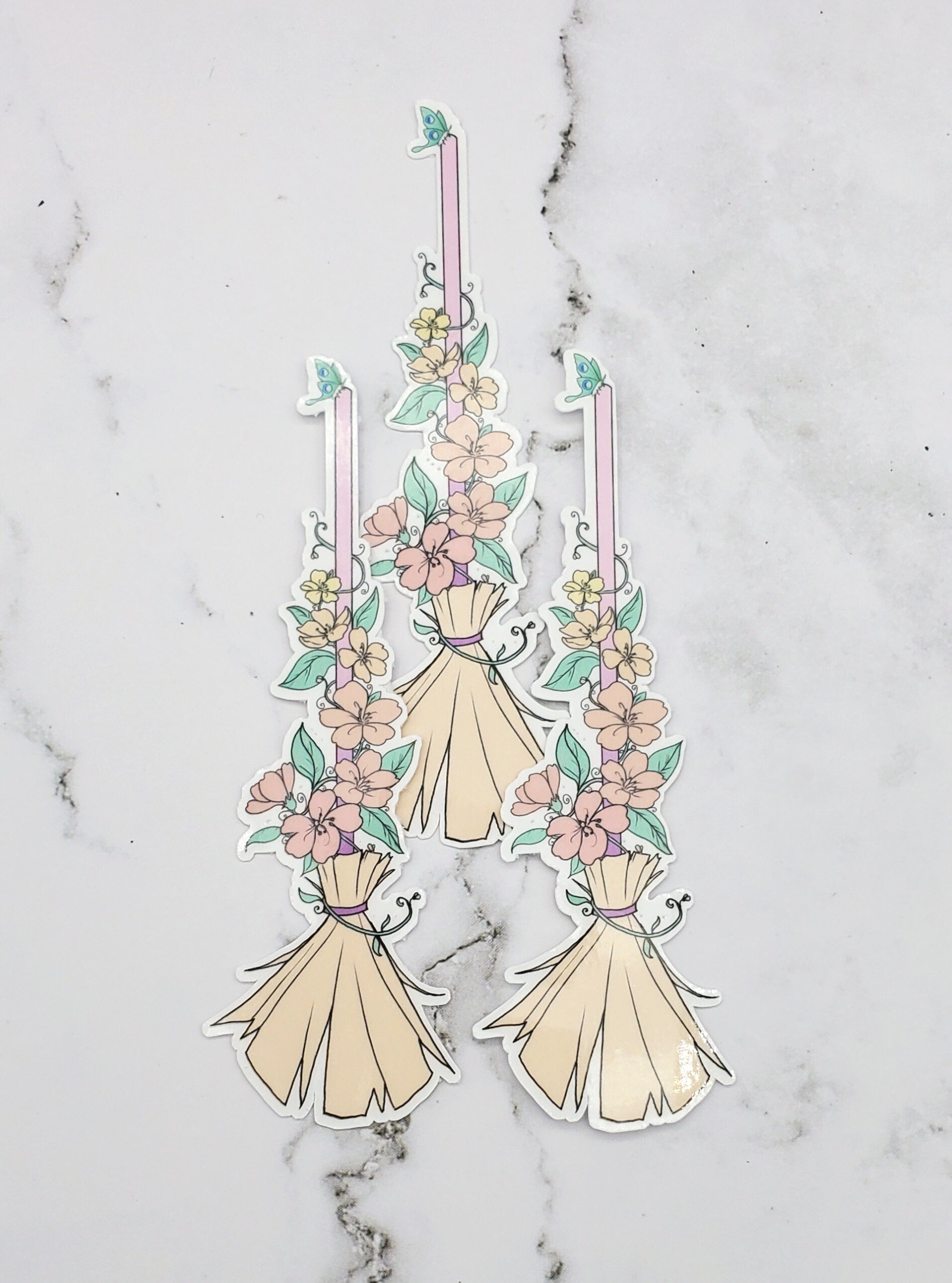 Cottagecore Witch's Broom Sticker