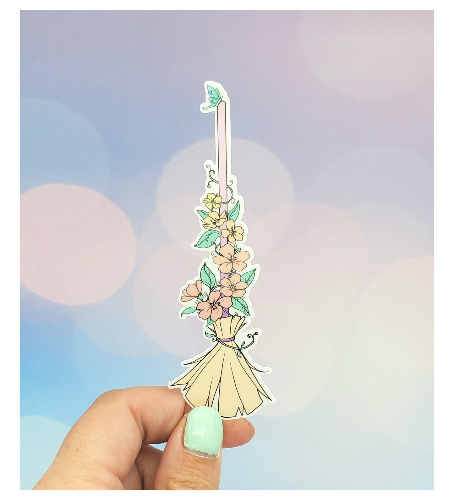 Cottagecore Witch's Broom Sticker