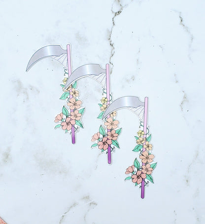 Floral Scythe Pink Sticker