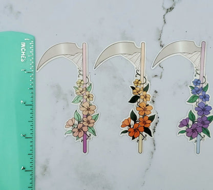 Floral Scythe Stickers 3 pack