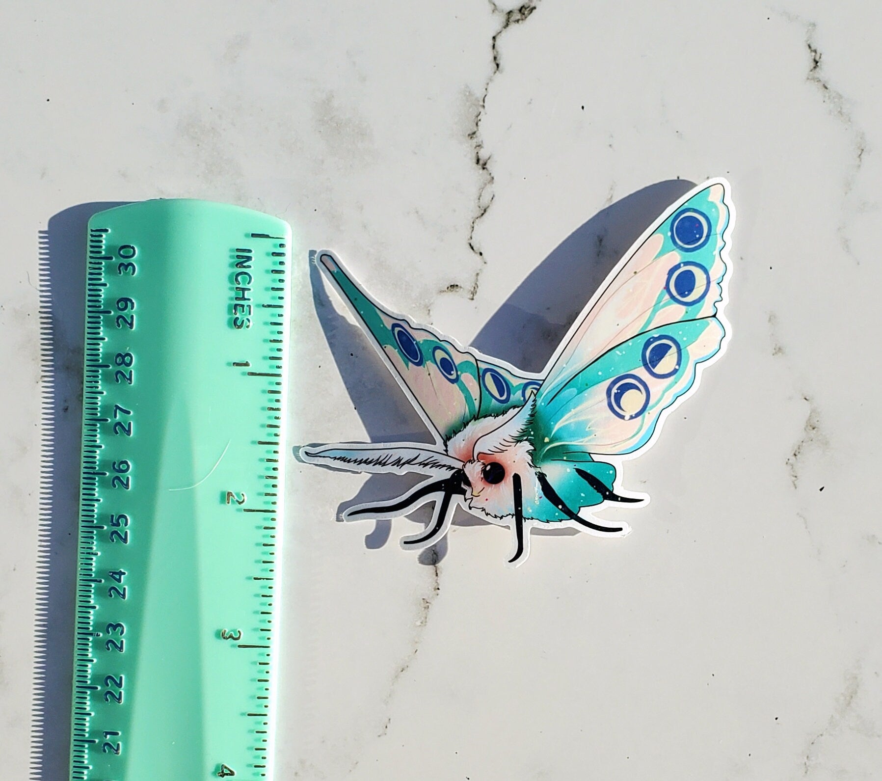 Mystic Moth Teal Sticker