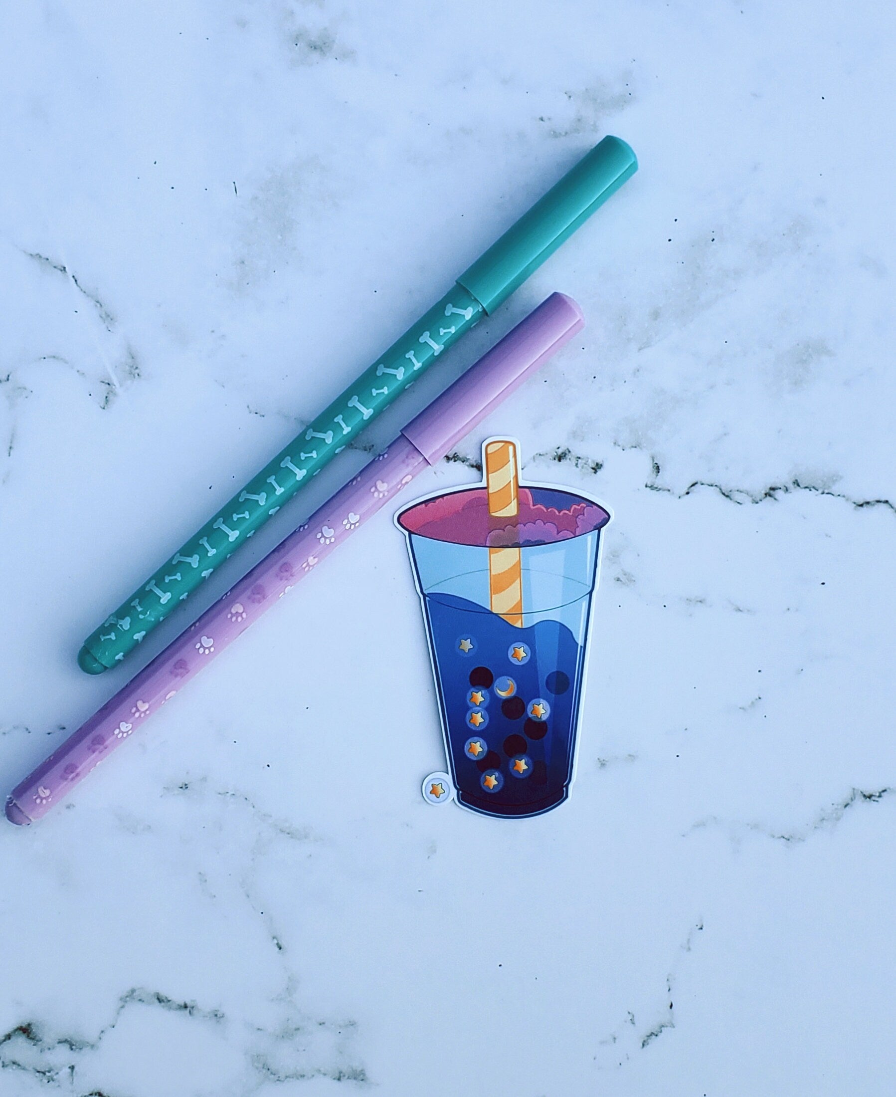 Kawaii Celestial Boba Sticker