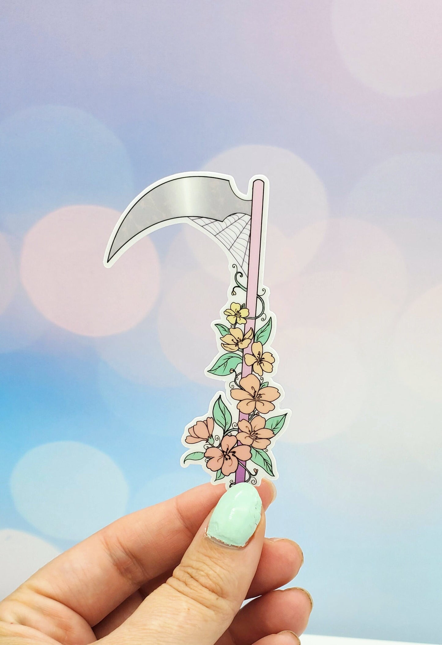 Floral Scythe Pink Sticker
