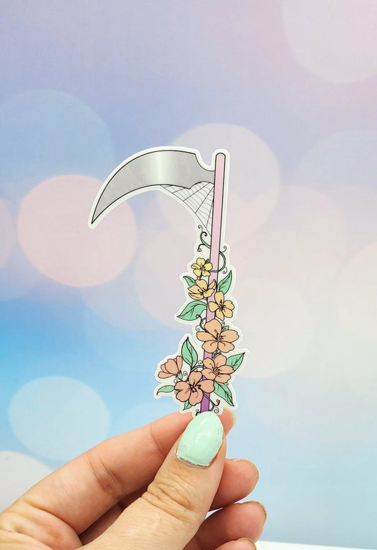 Floral Scythe Pink Sticker