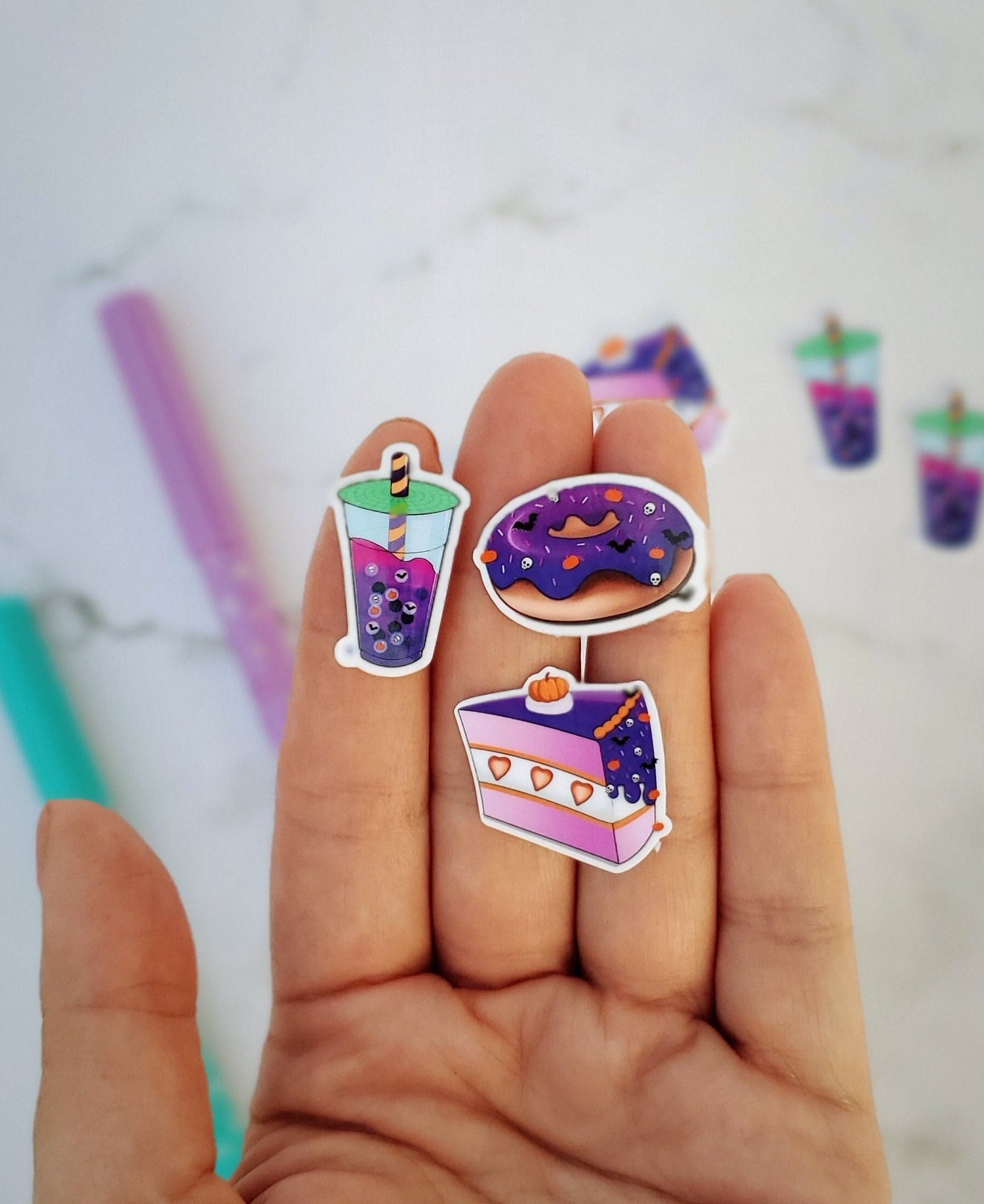 Halloween Dessert Tiny Stickers Kawaii 9 pack