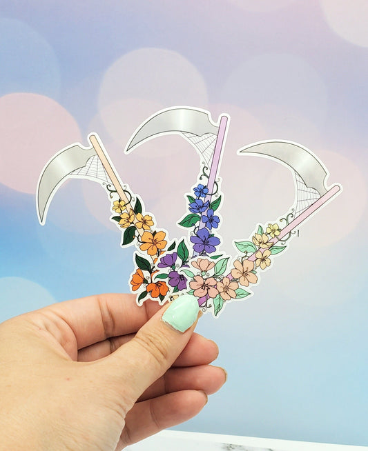Floral Scythe Stickers 3 pack