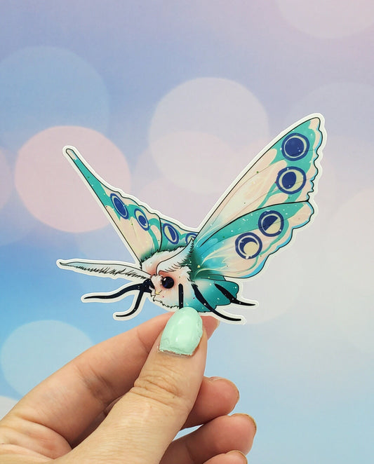 Mystic Moth Teal Sticker