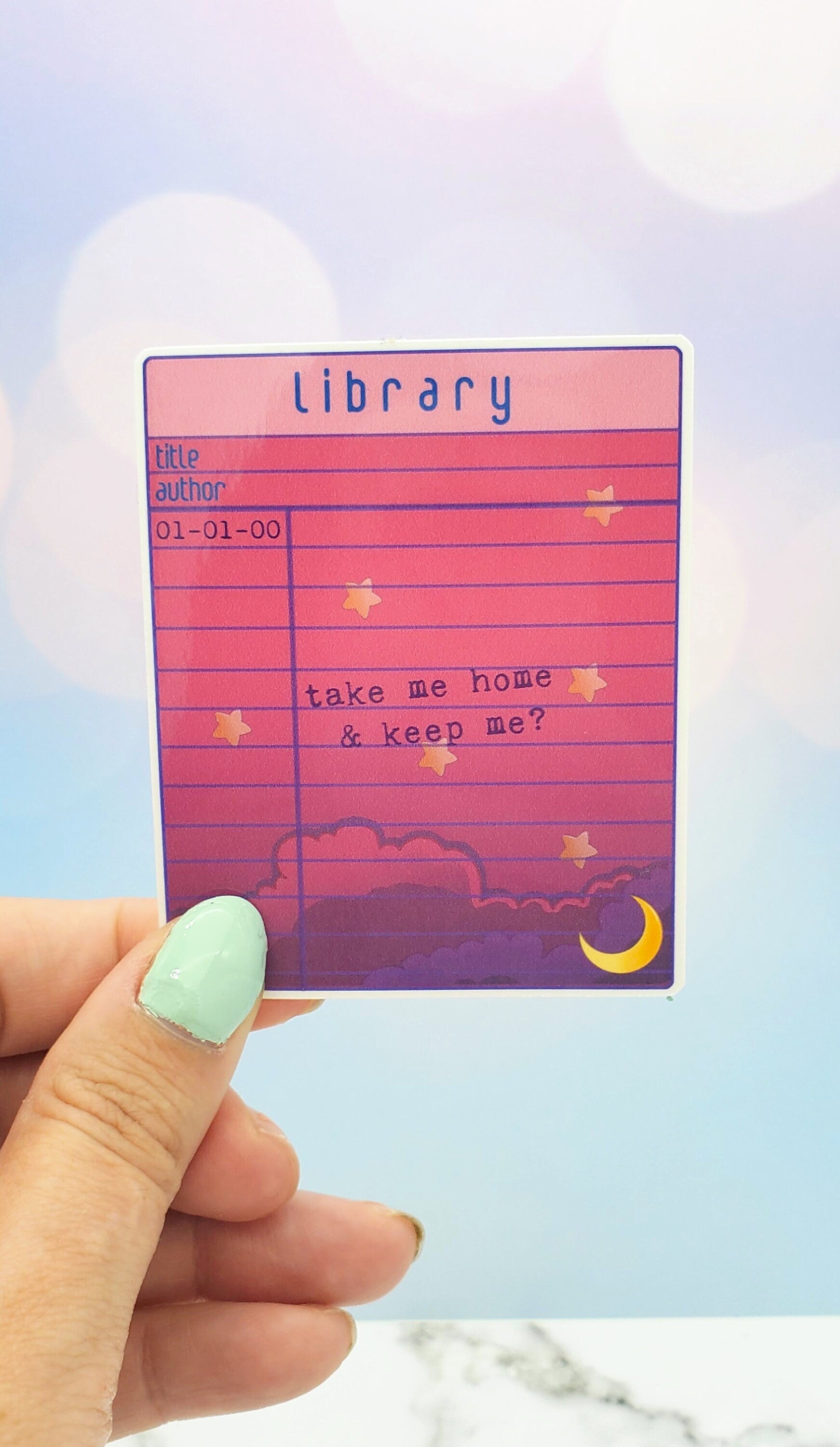 Dreamy Library Card Sticker