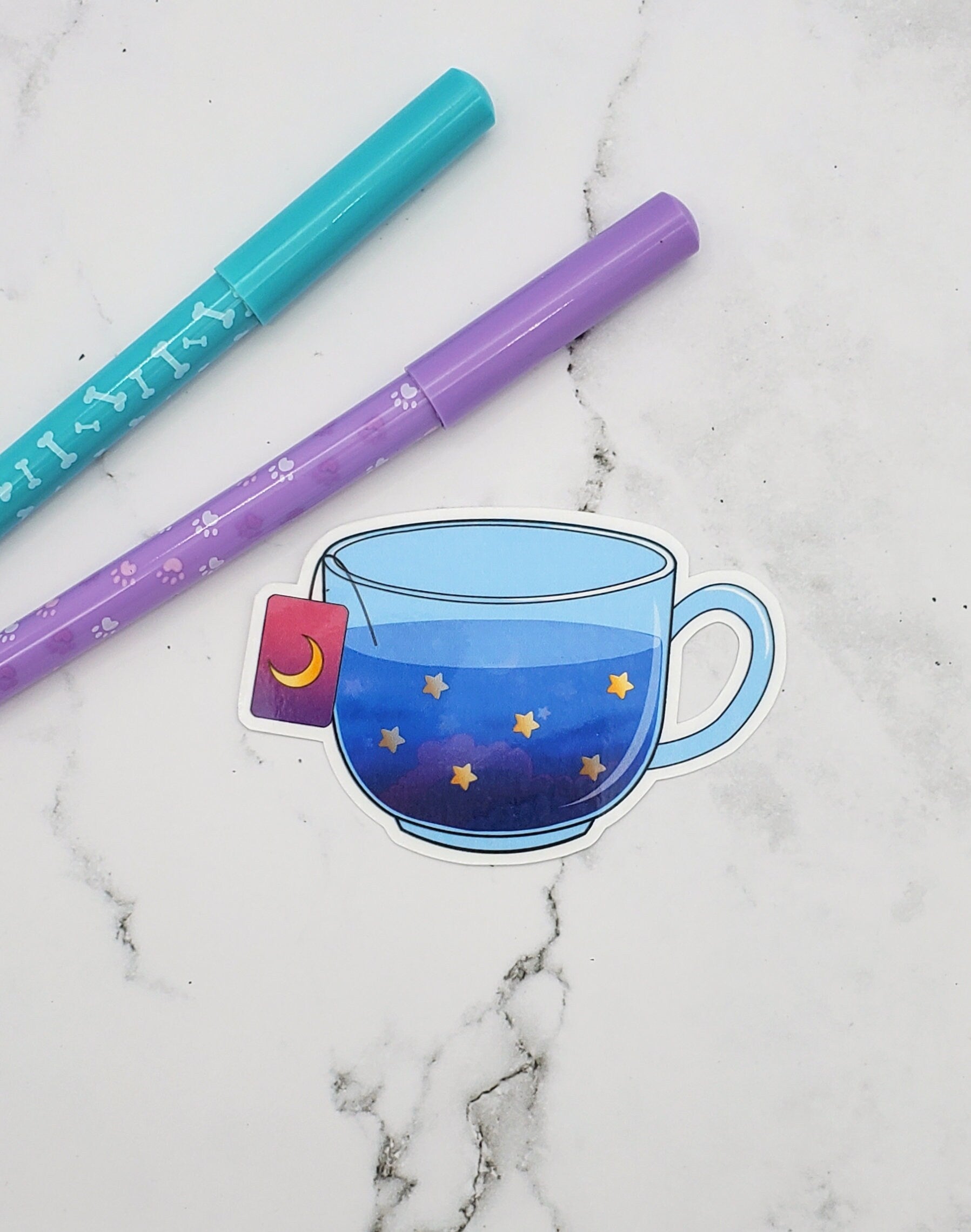 Kawaii Moon & Stars Tea Sticker