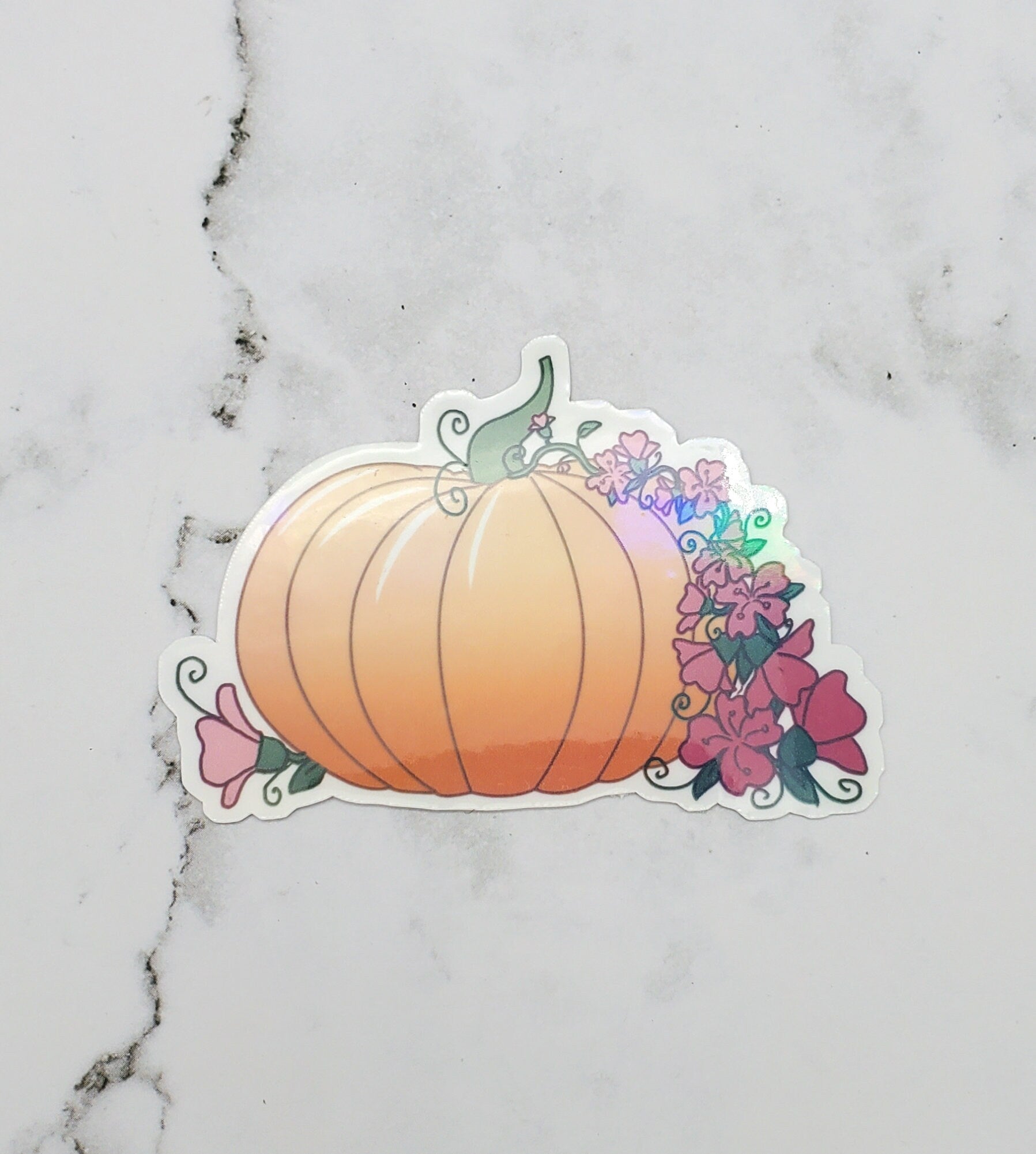 Holo Floral Pumpkin Orange
