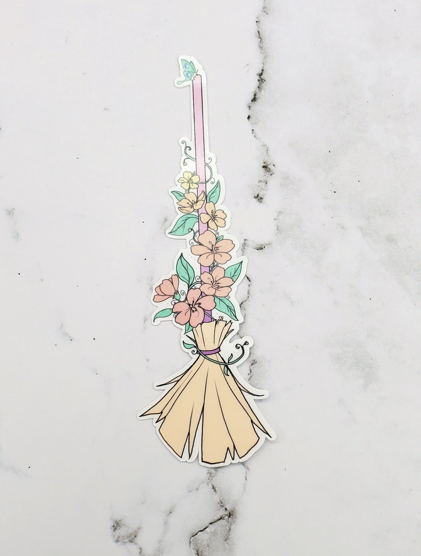 Cottagecore Witch's Broom Sticker