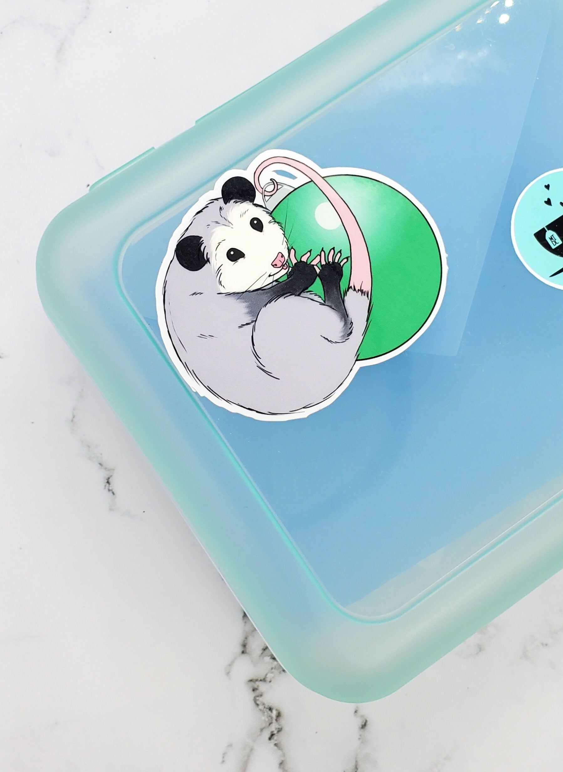 Christmas Opossum Ornament Sticker - Xmas, Holiday, Winter, Possum, Cottagecore, Witchy, Waterbottle Laptop Decor