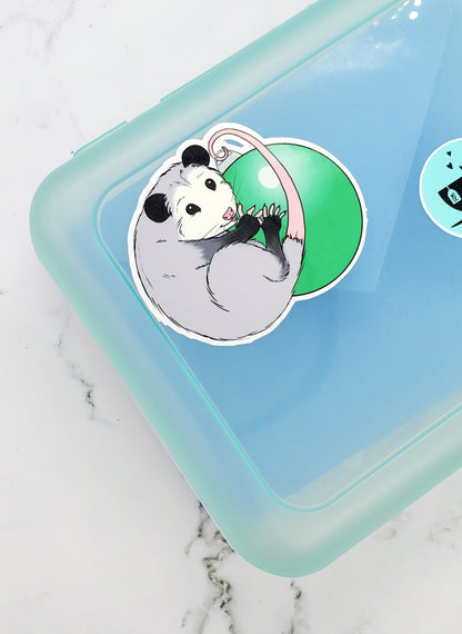 Christmas Opossum Ornament Sticker - Xmas, Holiday, Winter, Possum, Cottagecore, Witchy, Waterbottle Laptop Decor
