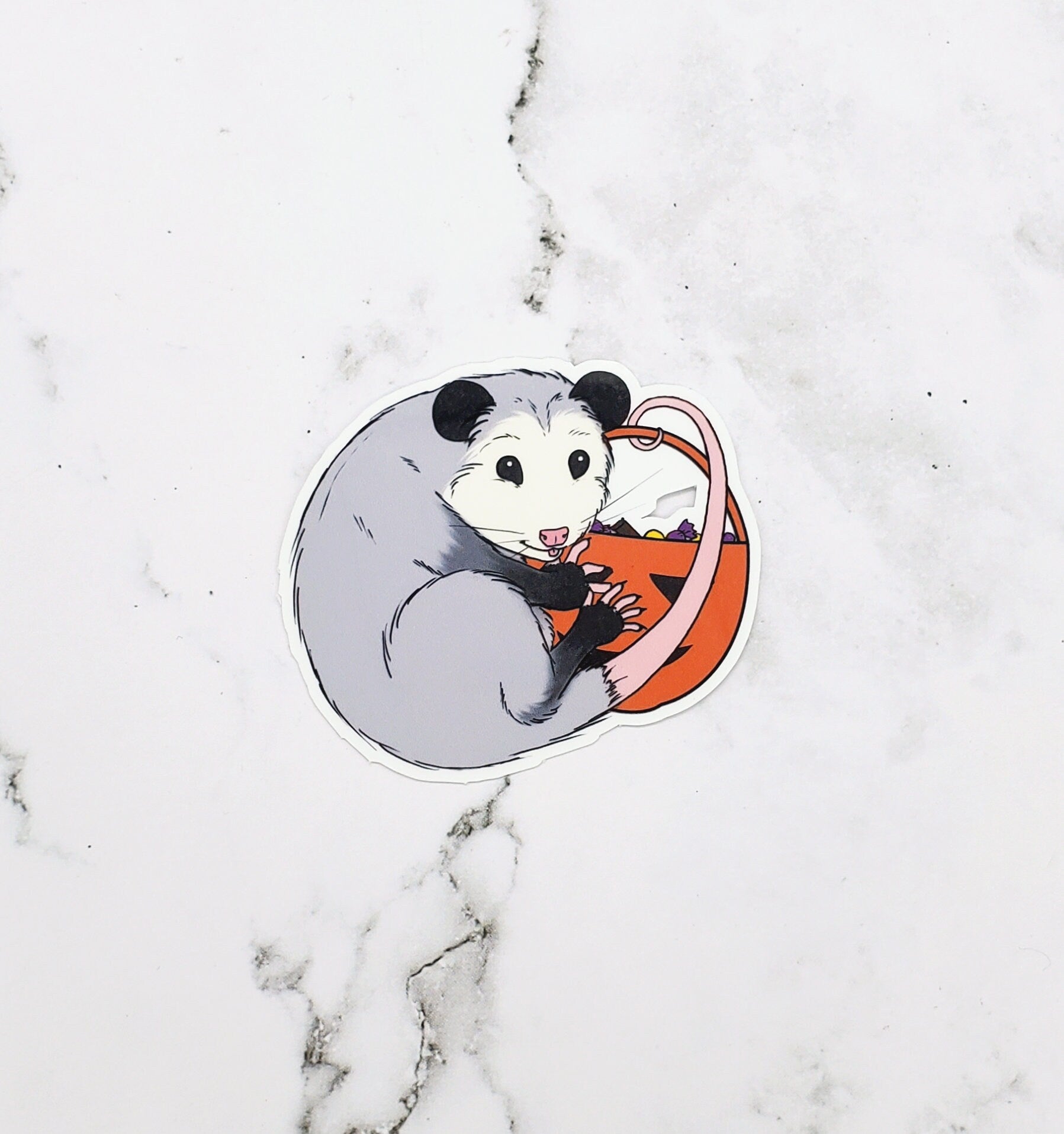 Halloween Opossum Trick or Treat Sticker