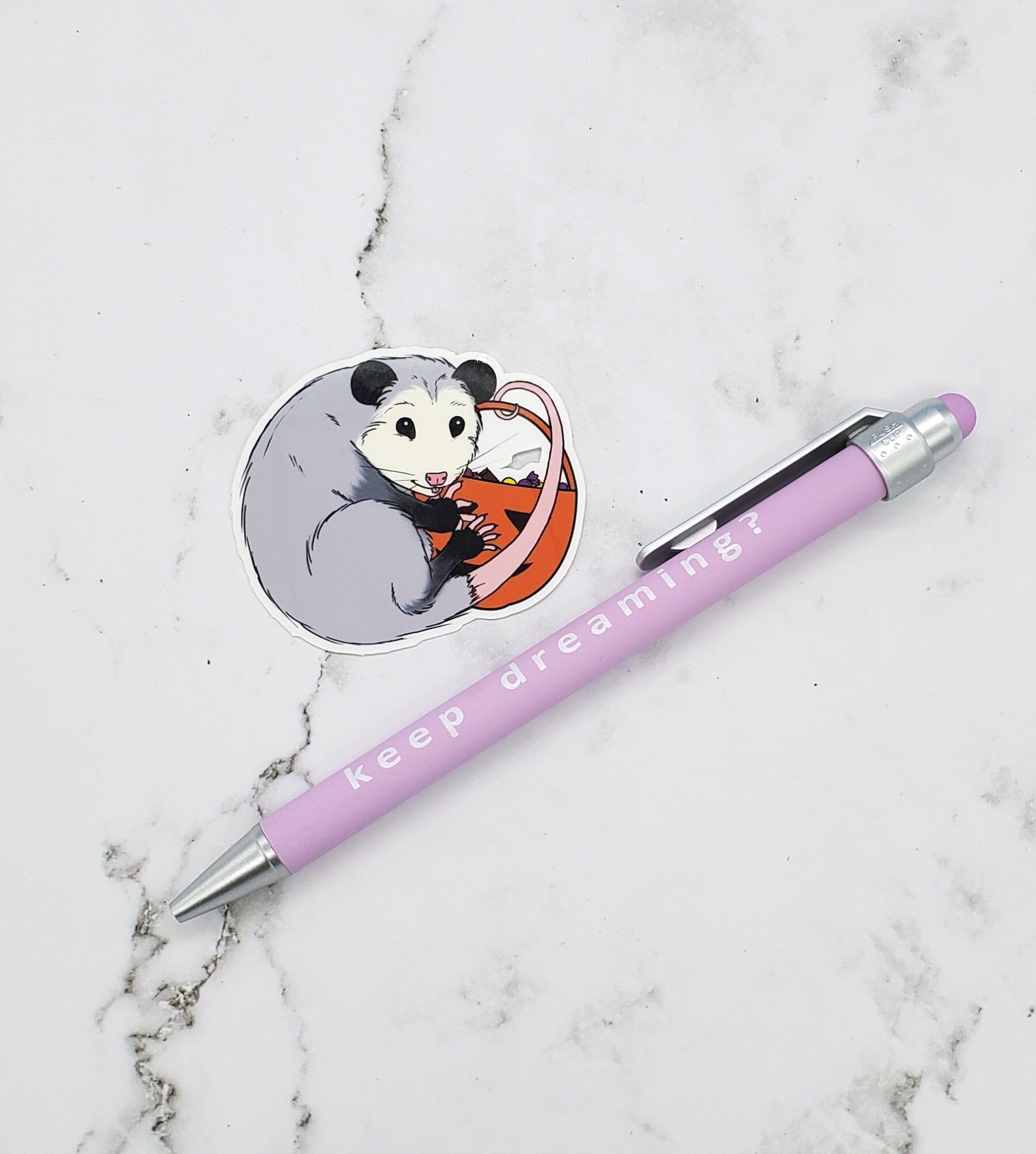 Halloween Opossum Trick or Treat Sticker