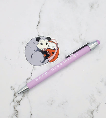 Halloween Opossum Trick or Treat Sticker