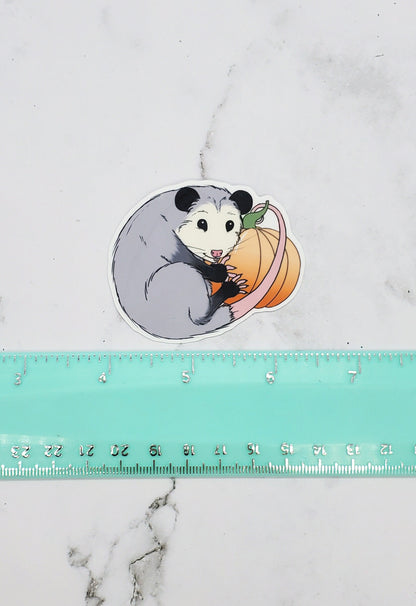 Fall Opossum Pumpkin Sticker