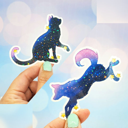 Galaxy Dog & Cat Stickers 2 pack
