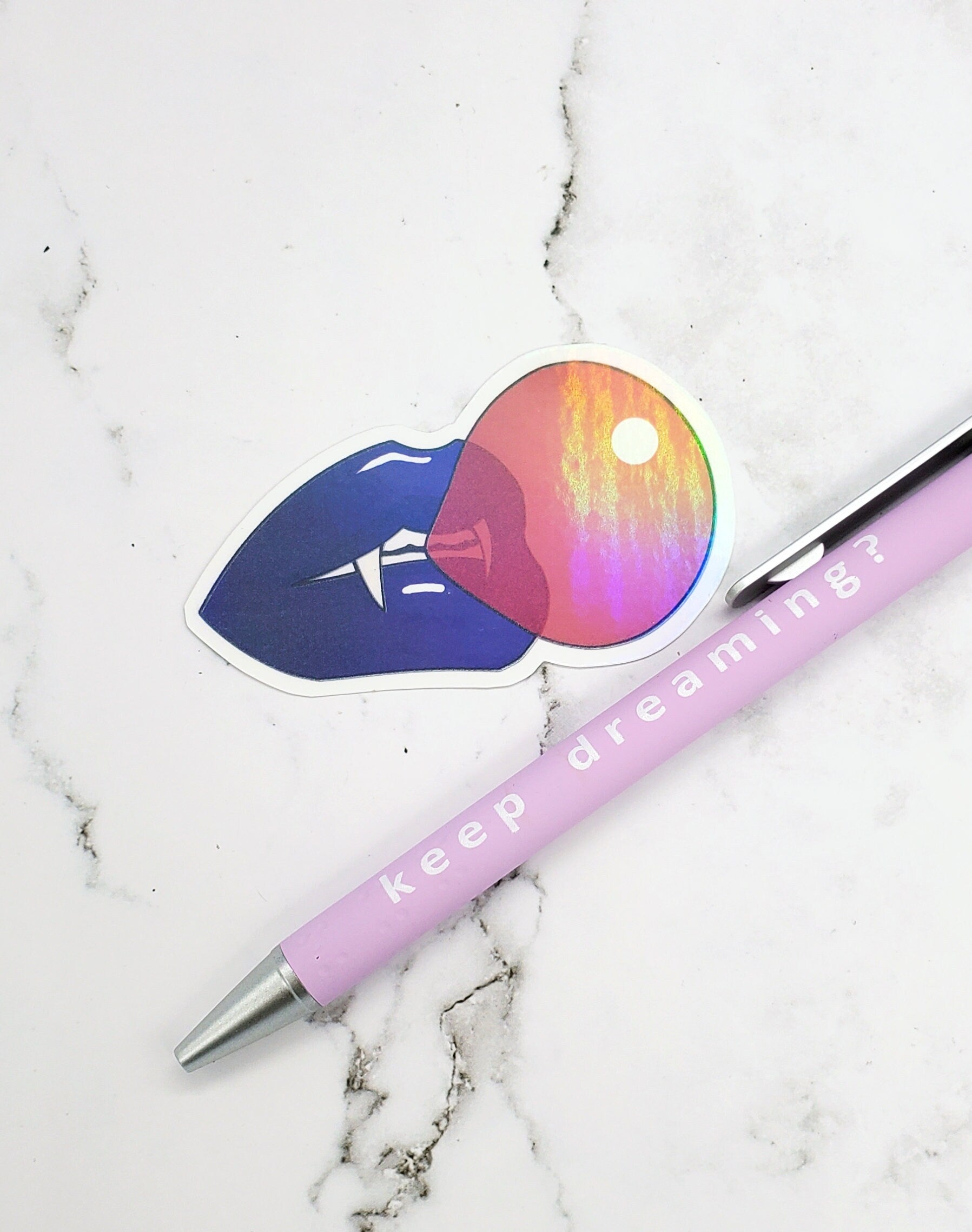 Vampire Bubblegum Sticker Purple