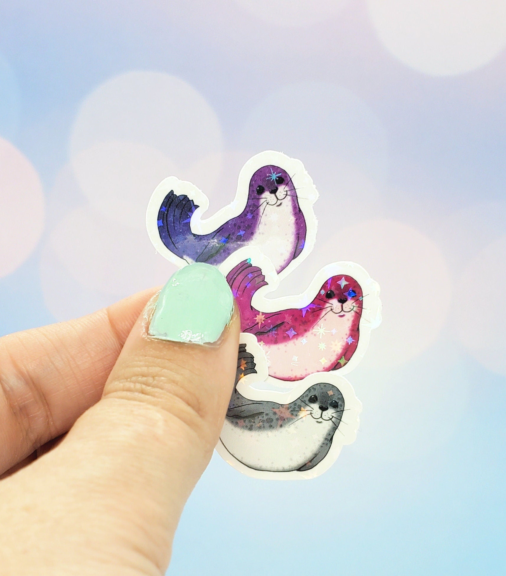 Mini Holo Seal Stickers 9 pack