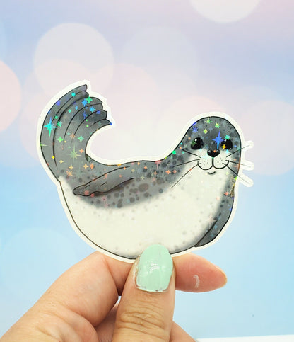 Happy Holo Seal Stickers 3 pack